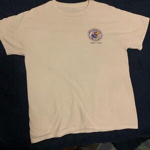 Cream T-Shirt with Colorful Chest Logo